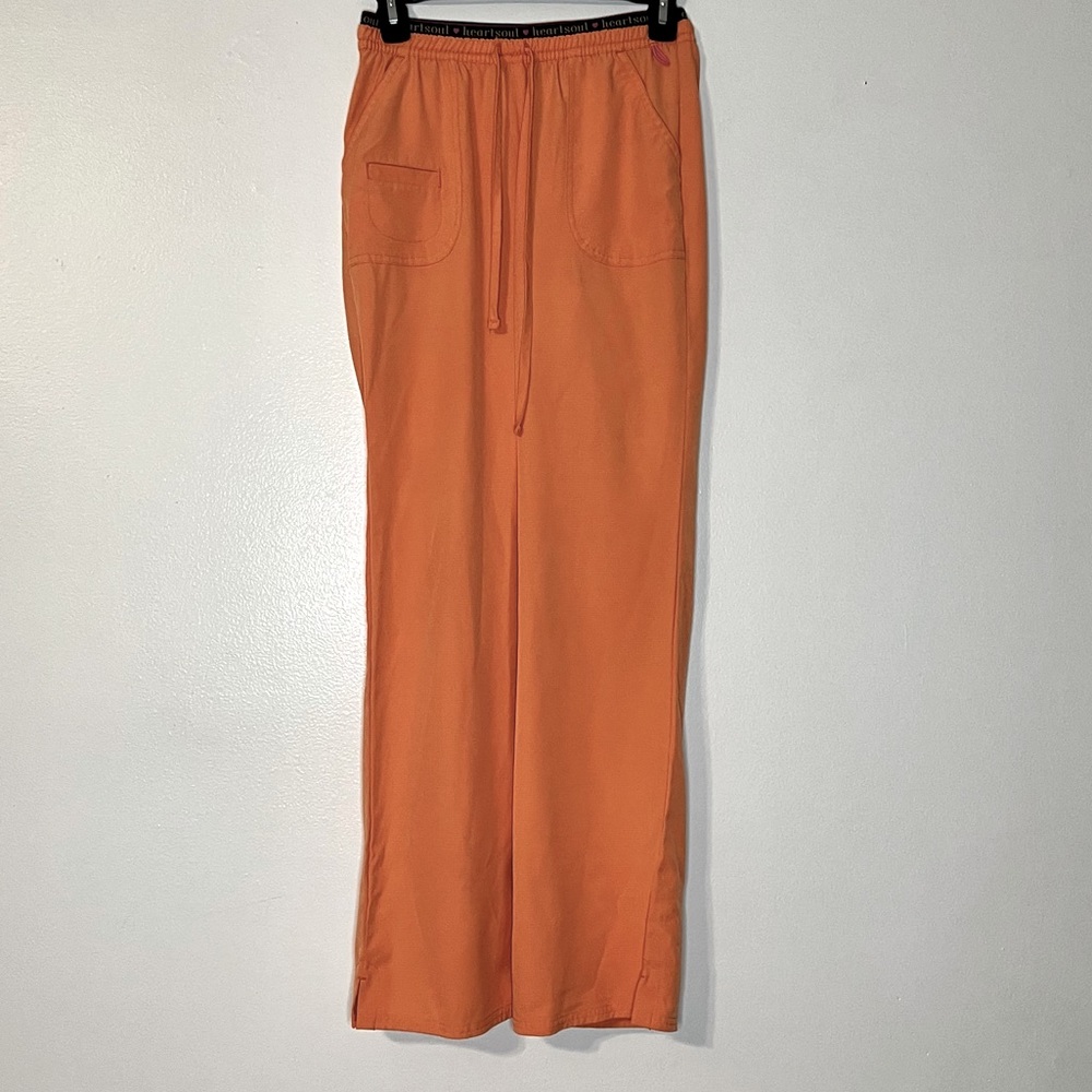 Heart Soul Peach Coral Scrub Pants Women’s Size XS